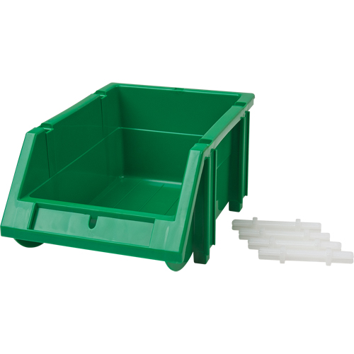 Stack & Hang Bin, 4-13/16" W x 3-3/16" H x 7-1/8" D, Green Pathway Supply LP