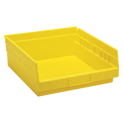 Shelf Bins, 11-1/8" W x 4" H x 11-5/8" D, Yellow, 30 lbs. Capacity Pathway Supply LP