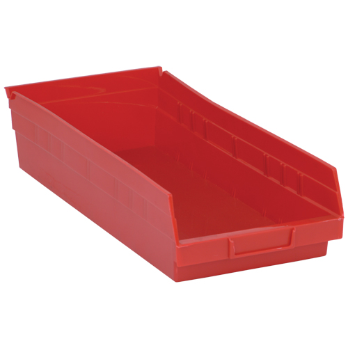 Bacs de rangement pour tablettes, 8-3/8" la x 4" H x 17-7/8" p, Rouge, Capacit&eacute; 40 lb Pathway Supply LP