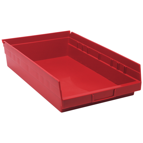 Bacs de rangement pour tablettes, 11-1/8" la x 4" H x 17-7/8" p, Rouge, Capacit&eacute; 40 lb Pathway Supply LP