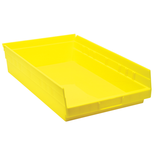 Bacs de rangement pour tablettes, 11-1/8" la x 4" H x 17-7/8" p, Jaune, Capacit&eacute; 40 lb Pathway Supply LP