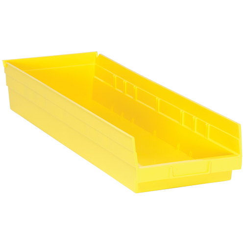 Shelf Bins, 8-3/8" W x 4" H x 23-5/8" D, Yellow, 50 lbs. Capacity Pathway Supply LP