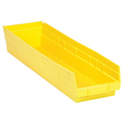 Shelf Bins, 6-5/8" W x 4" H x 23-5/8" D, Yellow, 50 lbs. Capacity Pathway Supply LP