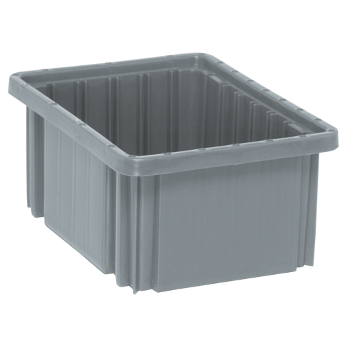 Divider Box&reg; Containers, Plastic, 10.9" W x 8.3" D x 5" H, Grey Pathway Supply LP