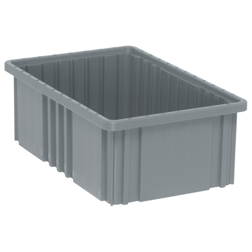 Divider Box&reg; Containers, Plastic, 16.5" W x 10.9" D x 6" H, Grey Pathway Supply LP