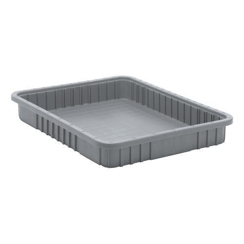 Divider Box&reg; Containers, Plastic, 22.5" W x 17.5" D x 3" H, Grey Pathway Supply LP