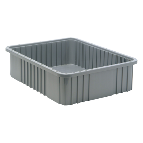 Divider Box&reg; Containers, Plastic, 22.5" W x 17.5" D x 6" H, Grey Pathway Supply LP