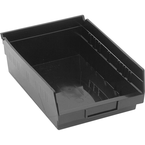 Shelf Bins, 8-3/8" W x 4" H x 11-5/8" D, Black, 30 lbs. Capacity Pathway Supply LP