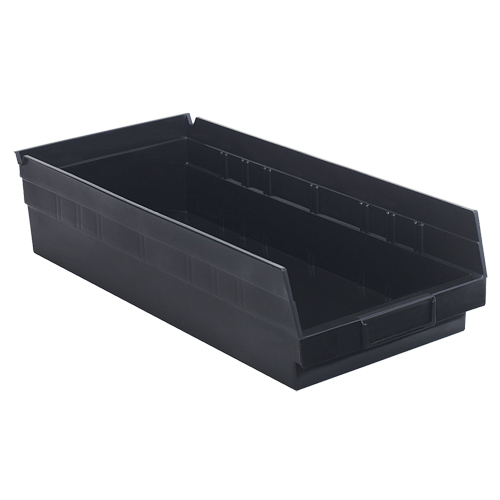 Economy Shelf Bin, 8-3/8" W x 4" H x 17-7/8" D, Black Pathway Supply LP