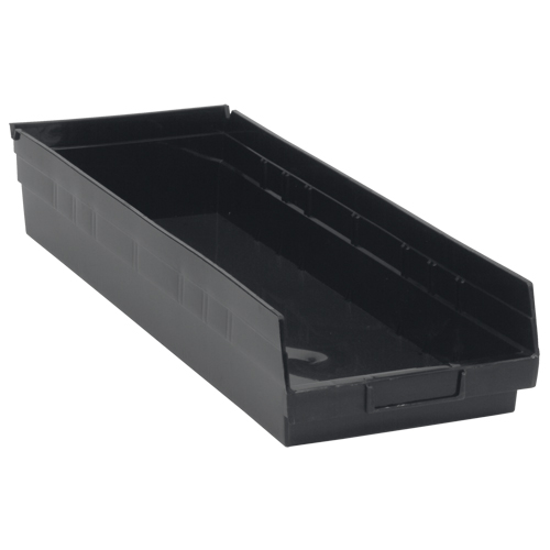 Bac pour &eacute;tag&egrave;re &eacute;conomique, 8-3/8" la x 4" H x 23-5/8" p, Noir, Capacit&eacute; 60 lb Pathway Supply LP