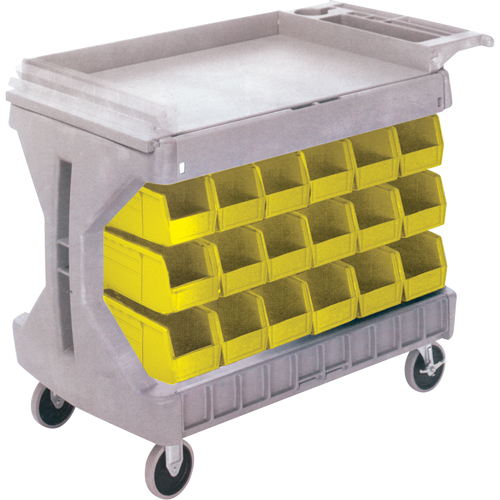 Pro Cart With Yellow Bins, Double-sided, 36 bins, 45-5/18" W x 24" D x 34-3/4" H Pathway Supply LP
