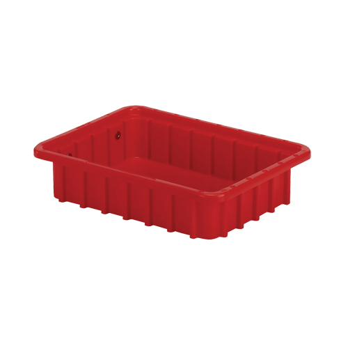 Divider Box&reg; Containers, Polyethylene, 10.8" W x 8.3" D x 2.5" H, Red Pathway Supply LP