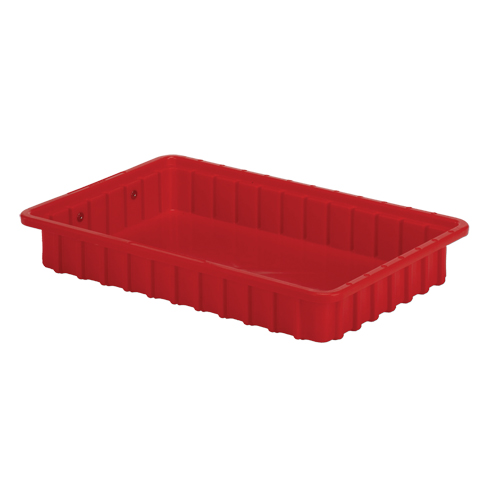 Divider Box&reg; Containers, Polyethylene, 16.5" W x 10.9" D x 2.5" H, Red Pathway Supply LP