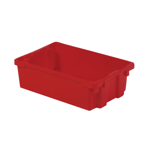 Polylewton Stack-N-Nest&reg; Containers, 6.2" x 20.1" x 13", Red Pathway Supply LP