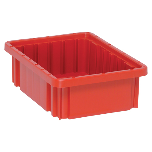 Divider Box&reg; Containers, Plastic, 10.9" W x 8.3" D x 3.5" H, Red Pathway Supply LP