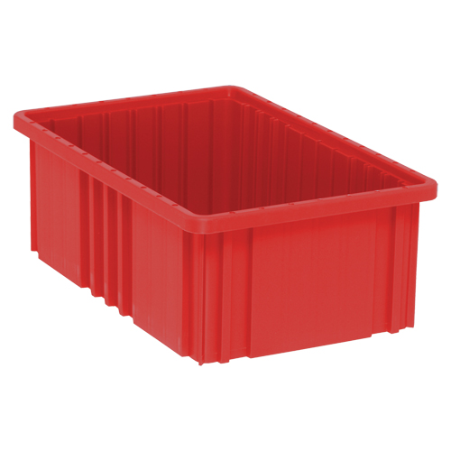 Divider Box&reg; Containers, Plastic, 16.5" W x 10.9" D x 6" H, Red Pathway Supply LP