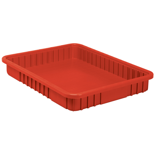 Contenants Divider Box, Plastique, 22,5" la x 17,5" p x 3" h, Rouge Pathway Supply LP