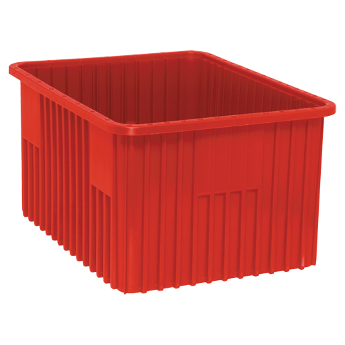 Divider Box&reg; Containers, Plastic, 22.5" W x 17.5" D x 12" H, Red Pathway Supply LP