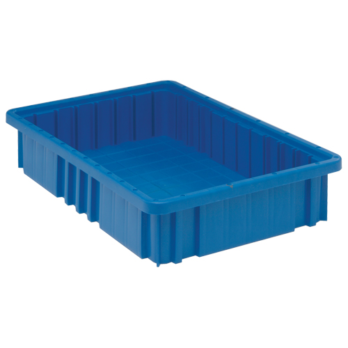 Divider Box&reg; Containers, Plastic, 16.5" W x 10.9" D x 3.5" H, Blue Pathway Supply LP
