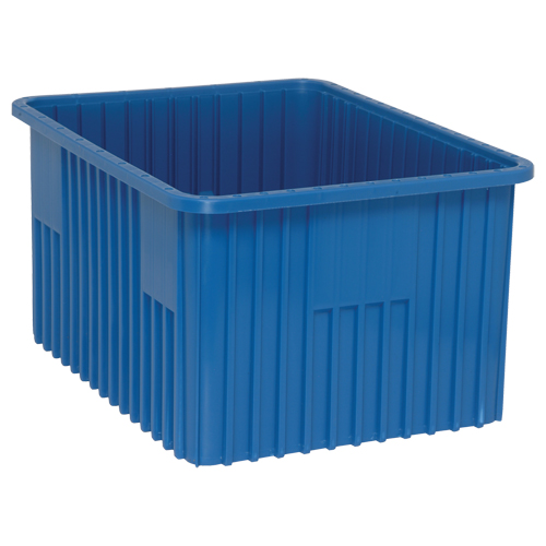 Contenants Divider Box, Plastique, 22,5" la x 17,5" p x 12" h, Bleu Pathway Supply LP