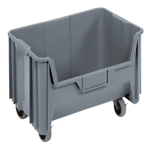 Bac g&eacute;ant mobile empilable, 12-7/16" ha x 19-7/8" la x 15-1/4" p, Capacit&eacute; de 250 lb, Gris Pathway Supply LP
