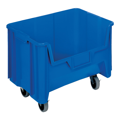 Bac g&eacute;ant mobile empilable, 12-7/16" ha x 19-7/8" la x 15-1/4" p, Capacit&eacute; de 250 lb, Bleu Pathway Supply LP