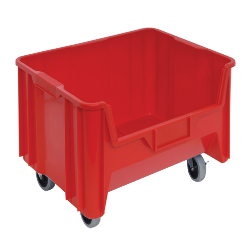 Bac g&eacute;ant mobile empilable, 12-7/16" ha x 19-7/8" la x 15-1/4" p, Capacit&eacute; de 250 lb, Rouge Pathway Supply LP