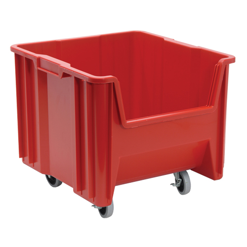 Bac g&eacute;ant mobile empilable, 12-1/2" ha x 16-1/2" la x 17-1/2" p, Capacit&eacute; de 250 lb, Rouge Pathway Supply LP