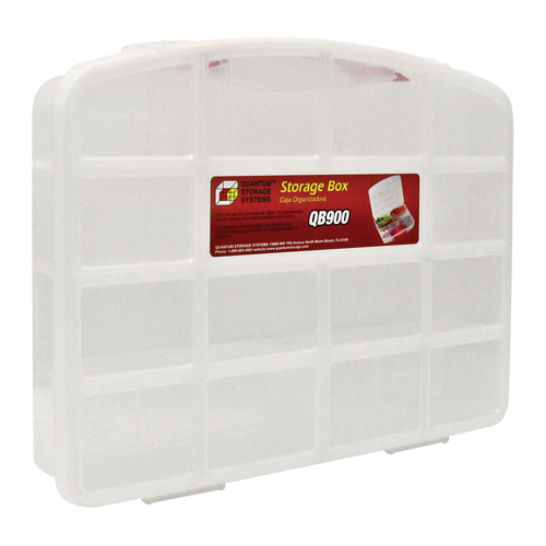 Bac de rangement clair avec compartiments, 13" la x 10-1/4" p x 2-3/8" h, 10 compartiments Pathway Supply LP