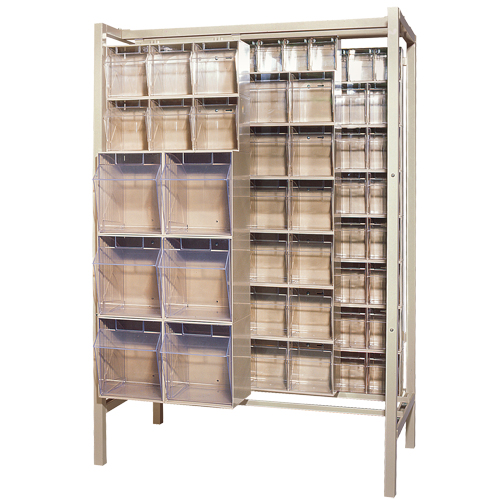 Free-Standing Tip-Out Bins Slider System, 51-1/4" W x 26" D x 77" H, 101 Drawers Pathway Supply LP
