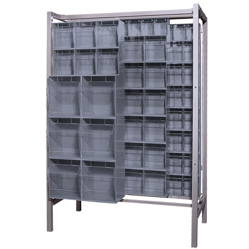 Free-Standing Tip-Out Bins Slider System, 51-1/4" W x 26" D x 77" H, 101 Drawers Pathway Supply LP