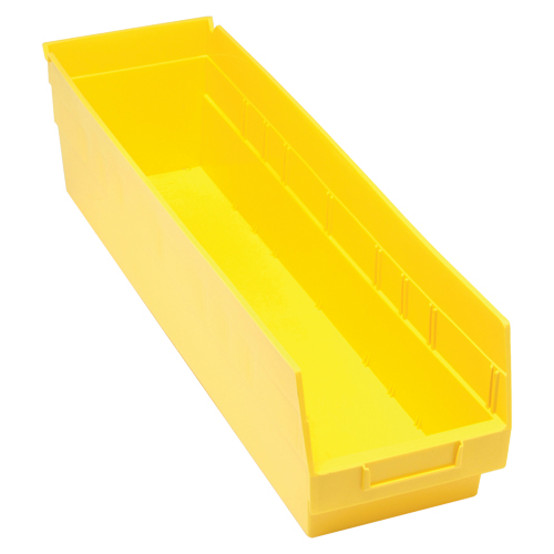 Bacs en plastique pour &eacute;tag&egrave;res Store More, 6-5/8" la x 6" H x 23-5/8" p, Jaune, Capacit&eacute; 90 lb Pathway Supply LP