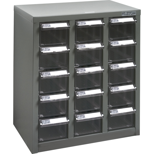 Casiers pour pi&egrave;ces KPC-500, Acier, 15 tiroirs, 14" x 8-2/3" x 16-1/3", Gris Pathway Supply LP