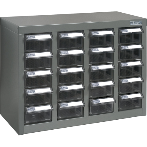 KPC-600 Parts Cabinet, Steel, 20 Drawers, 18-1/3" x 8-2/3" x 13-3/4", Grey Pathway Supply LP