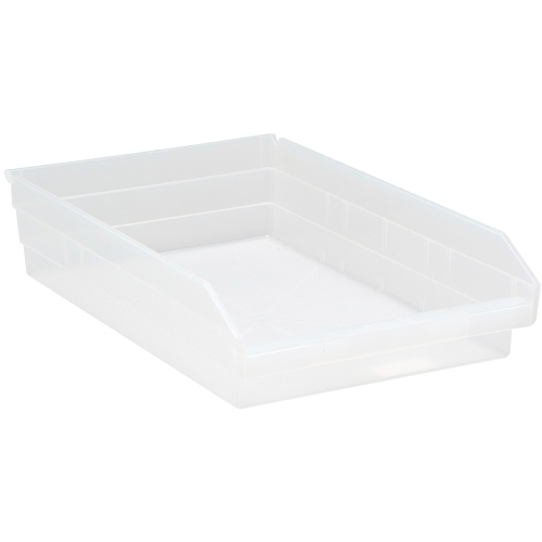 Bacs de rangement pour tablettes, 11-1/8" la x 4" H x 17-7/8" p, Transparent, Capacit&eacute; 40 lb Pathway Supply LP