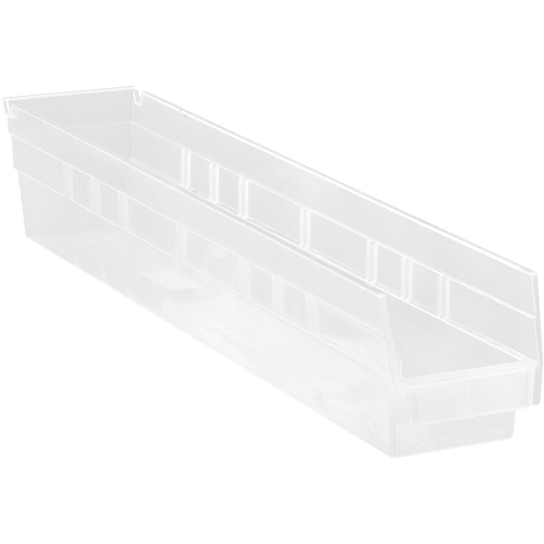 Bacs de rangement pour tablettes, 4-1/8" la x 4" H x 23-5/8" p, Transparent, Capacit&eacute; 50 lb Pathway Supply LP