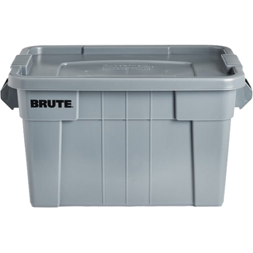 Bac de stockage Brute avec couvercle, 27,88” p x 17,38” la x 15,13” h, Capacit&eacute; 160 lb, Gris Pathway Supply LP