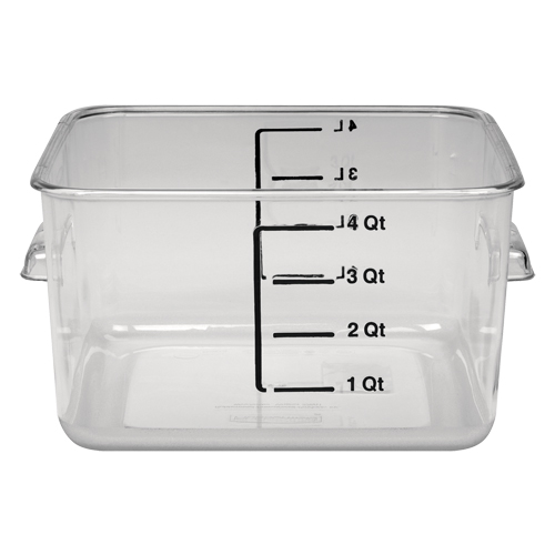 Contenant carr&eacute; &agrave; encombrement r&eacute;duit Rubbermaid, Plastique, Capacit&eacute; de 3,8 L, Transparent Pathway Supply LP