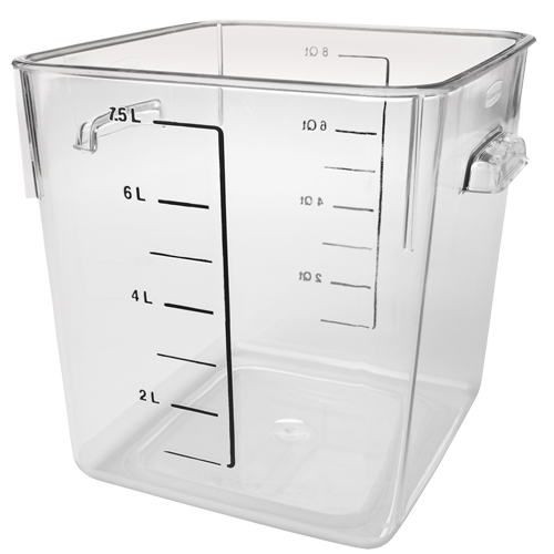 Rubbermaid&reg; Space Saving Square Container, Plastic, 7.6 L Capacity, Clear Pathway Supply LP
