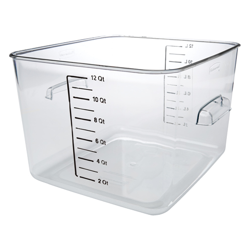 Rubbermaid&reg; Space Saving Square Container, Plastic, 11.4 L Capacity, Clear Pathway Supply LP