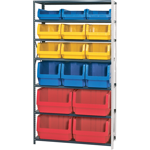 Shelving Unit with Stacking Bins, Steel, Magnum Bin, 650 lbs. Capacity, 42" W x 76" H Pathway Supply LP