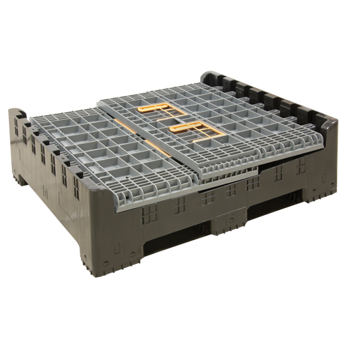 Collapsible Bulk Container, 47.2" L x 39.4" W x 39.4" H, Grey Pathway Supply LP