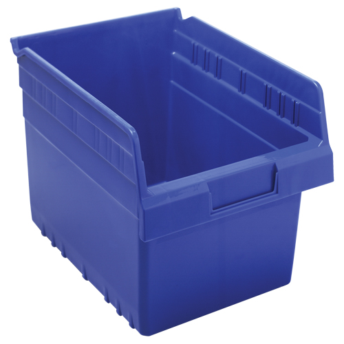 Store-Max Shelf Bins, 8-3/8" W x 8" H x 11-5/8" D, Blue, 44 lbs. Capacity Pathway Supply LP