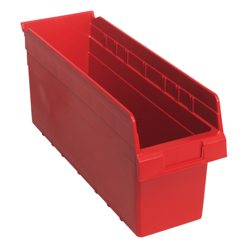 Bacs pour &eacute;tag&egrave;re Store-Max, 6-5/8" la x 8" H x 17-7/8" p, Rouge, Capacit&eacute; 56 lb Pathway Supply LP