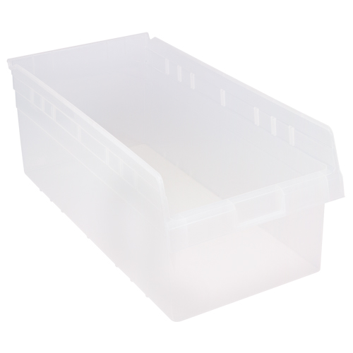 Store-Max Shelf Bins, 11-1/8" W x 8" H x 23-5/8" D, Clear, 68 lbs. Capacity Pathway Supply LP