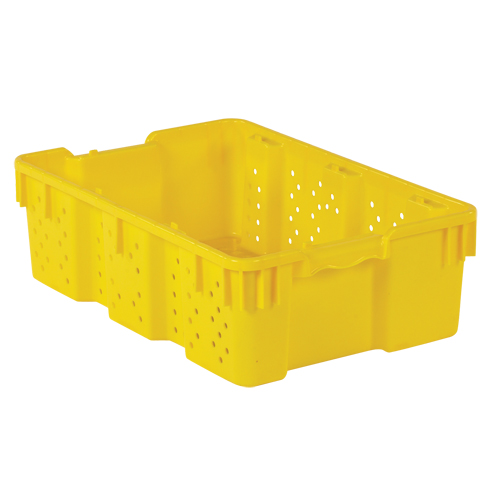 Contenant en plastique empilable Stack-N-Nest pour l'agriculture, 16" x 23,9" x 7,3", Jaune Pathway Supply LP