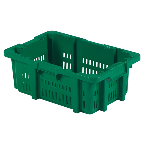 Contenant en plastique Stack-N-Nest pour la manutention des aliments, 16" x 23,9" x 8,8", Vert Pathway Supply LP