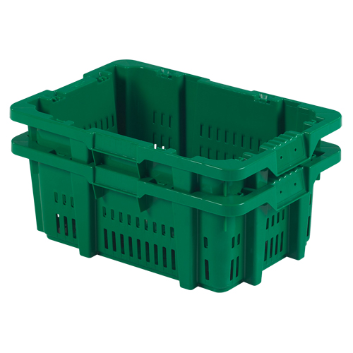 Contenant en plastique Stack-N-Nest pour la manutention des aliments, 16" x 23,9" x 8,8", Vert Pathway Supply LP