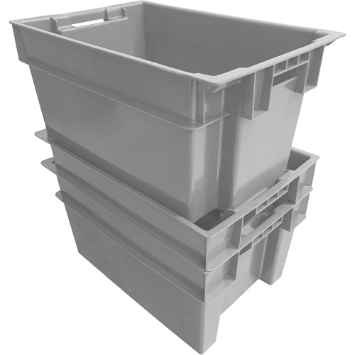 Stack & Nest Container, 16" W x 12" H x 24" D, Grey Pathway Supply LP