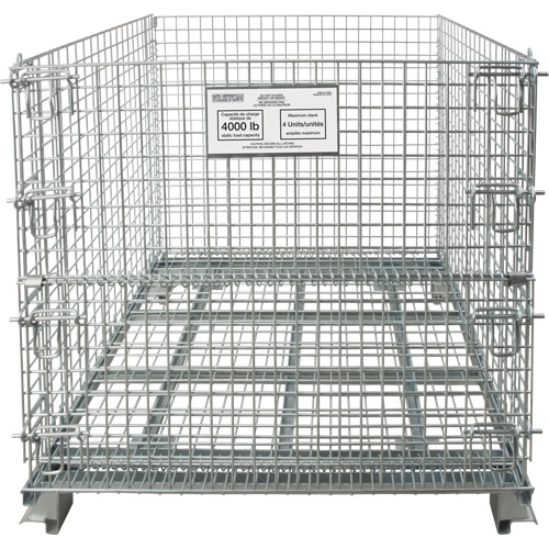 Collapsible Wire Container, 40" W x 32" D x 34" H, 4000 lbs. Capacity Pathway Supply LP